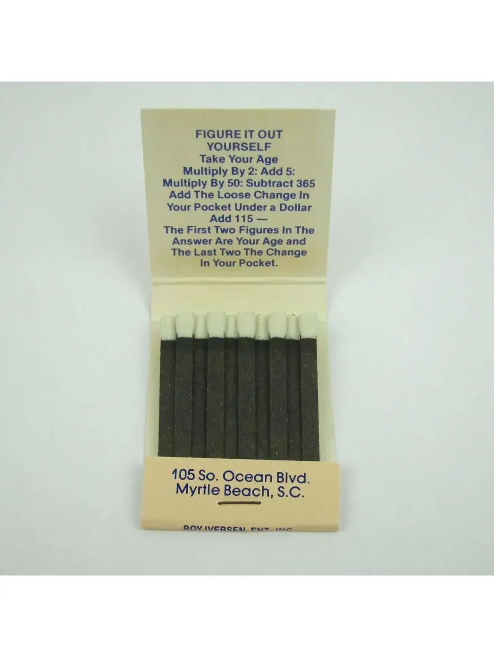 3 Vintage Matchbooks Swamp Fox, Goody's, Lands Inn Myrtle Beach South Carolina